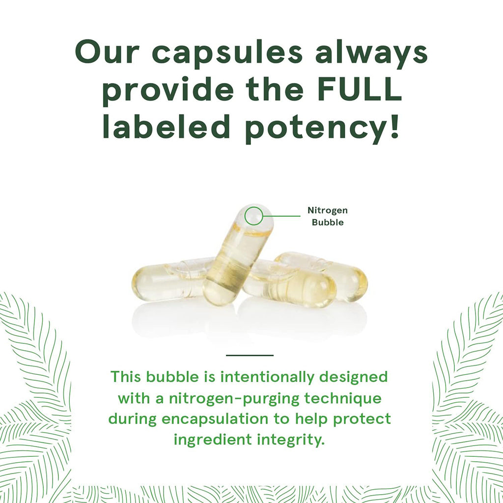 Capsules with a nitrogen bubble labeled on a white background with green text.