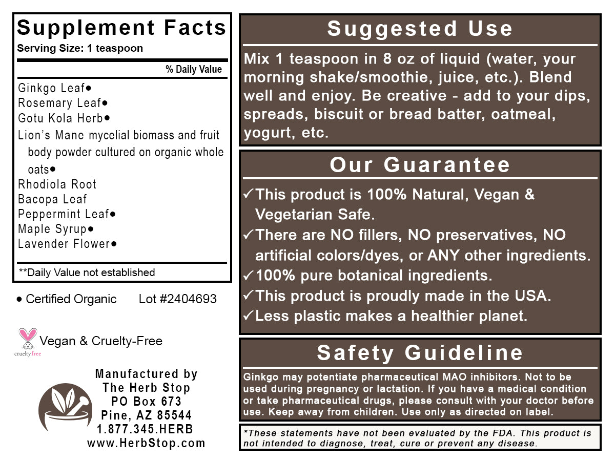 Expanded Memory Powder - Back Label