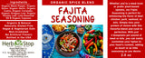 Organic Fajita Seasoning Label