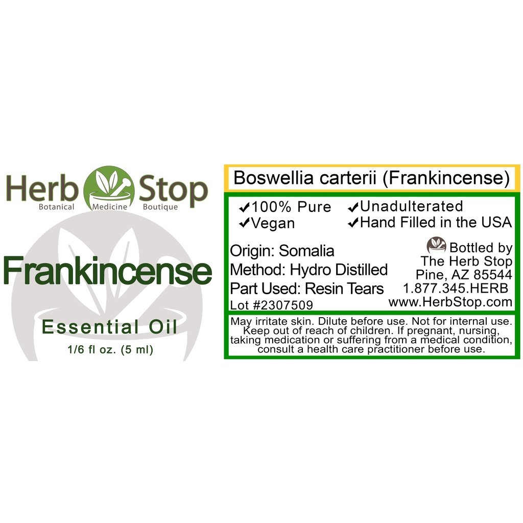 Frankincense Essential Oil Label
