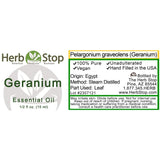 Geranium Essential Oil Label