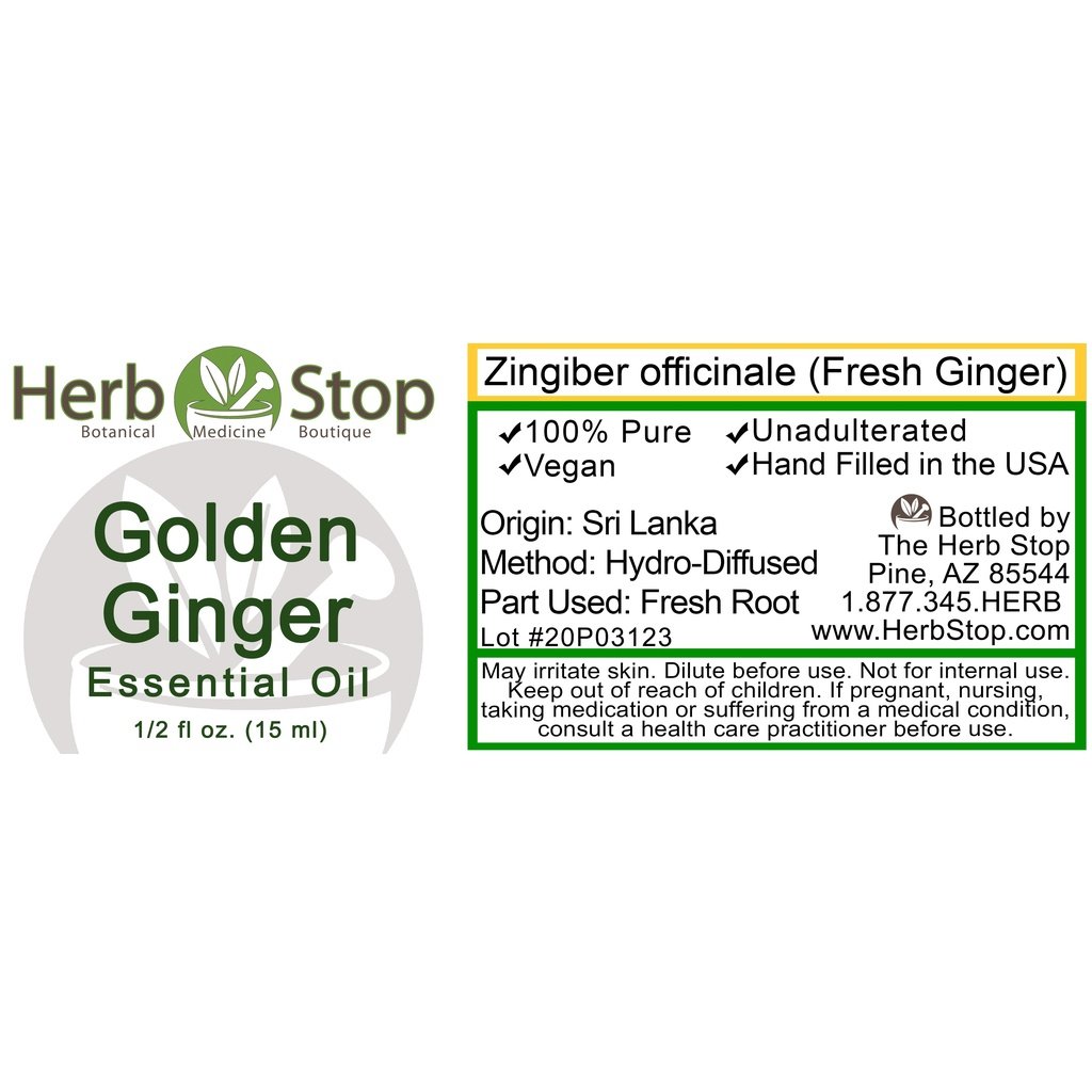 Golden Ginger Essential Oil Label