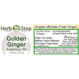 Golden Ginger Essential Oil Label