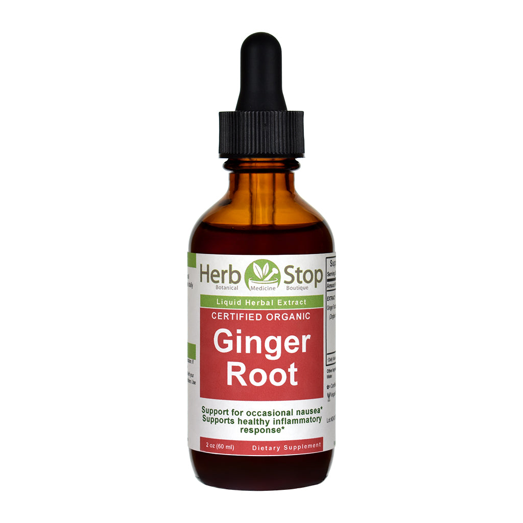 Organic Ginger Root Liquid Extract 2 oz Bottle