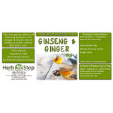Ginseng & Ginger Loose Leaf Green Tea Label