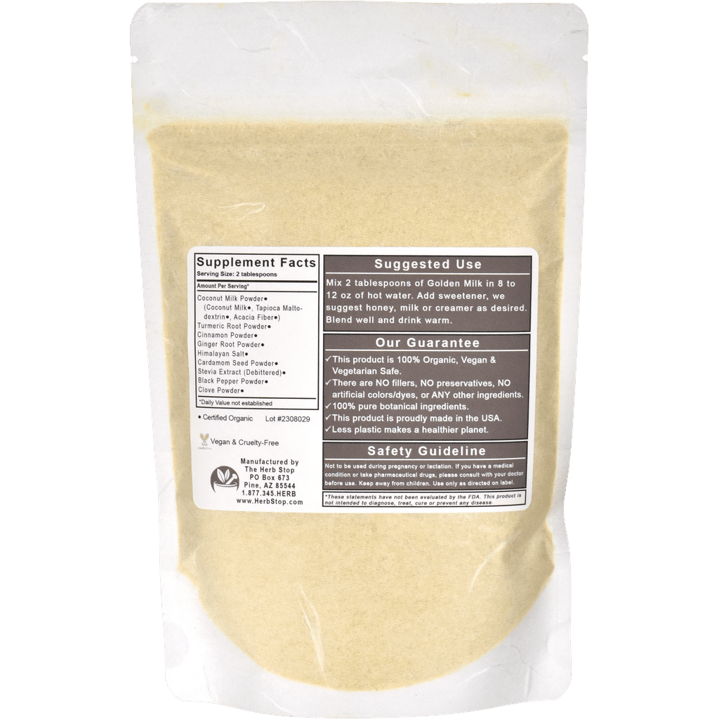 Organic Instant Golden Milk Bag Back