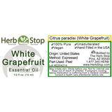 White Grapefruit Essential Oil Label