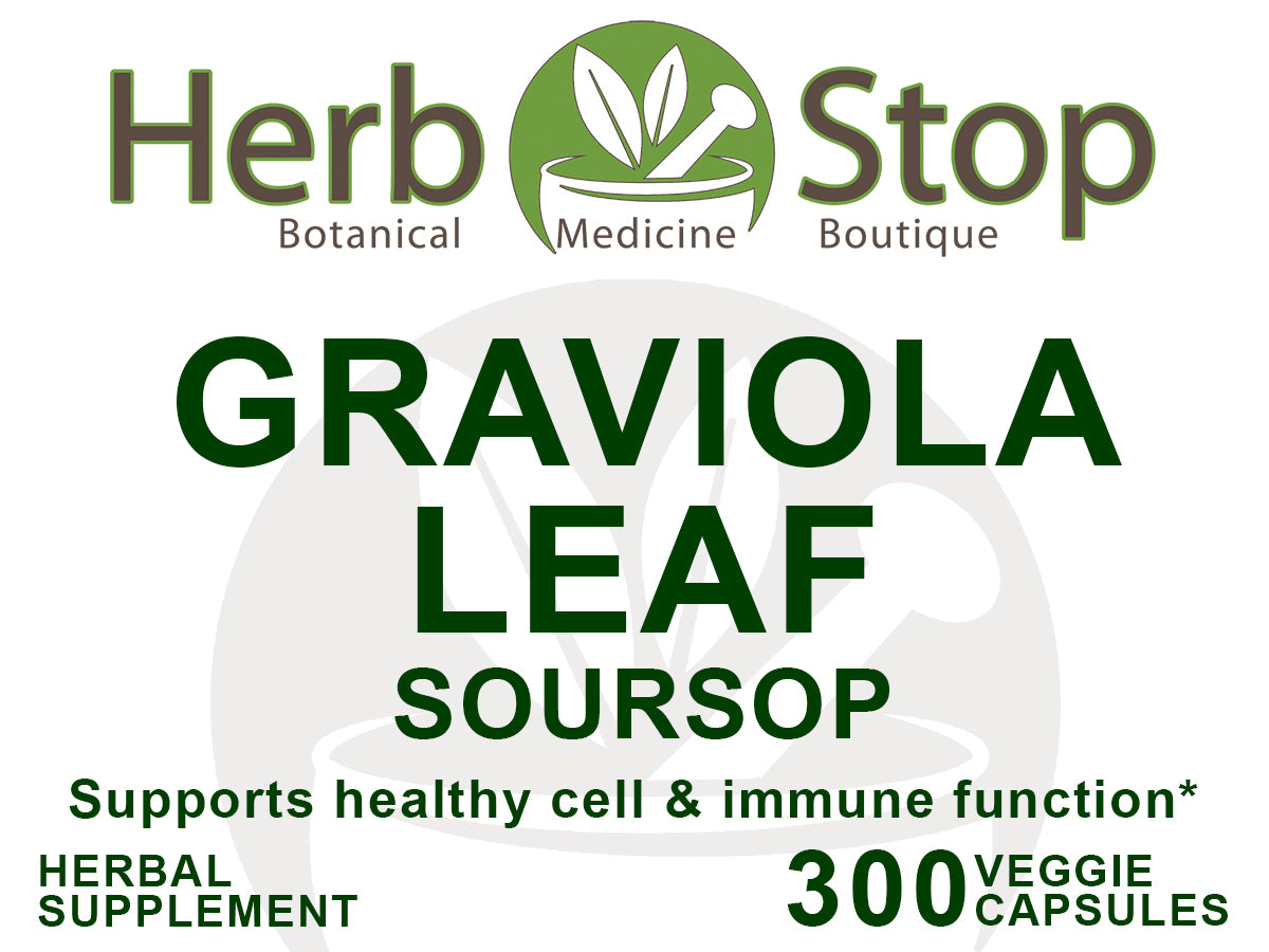 Graviola Leaf Soursop Capsules Label - Front