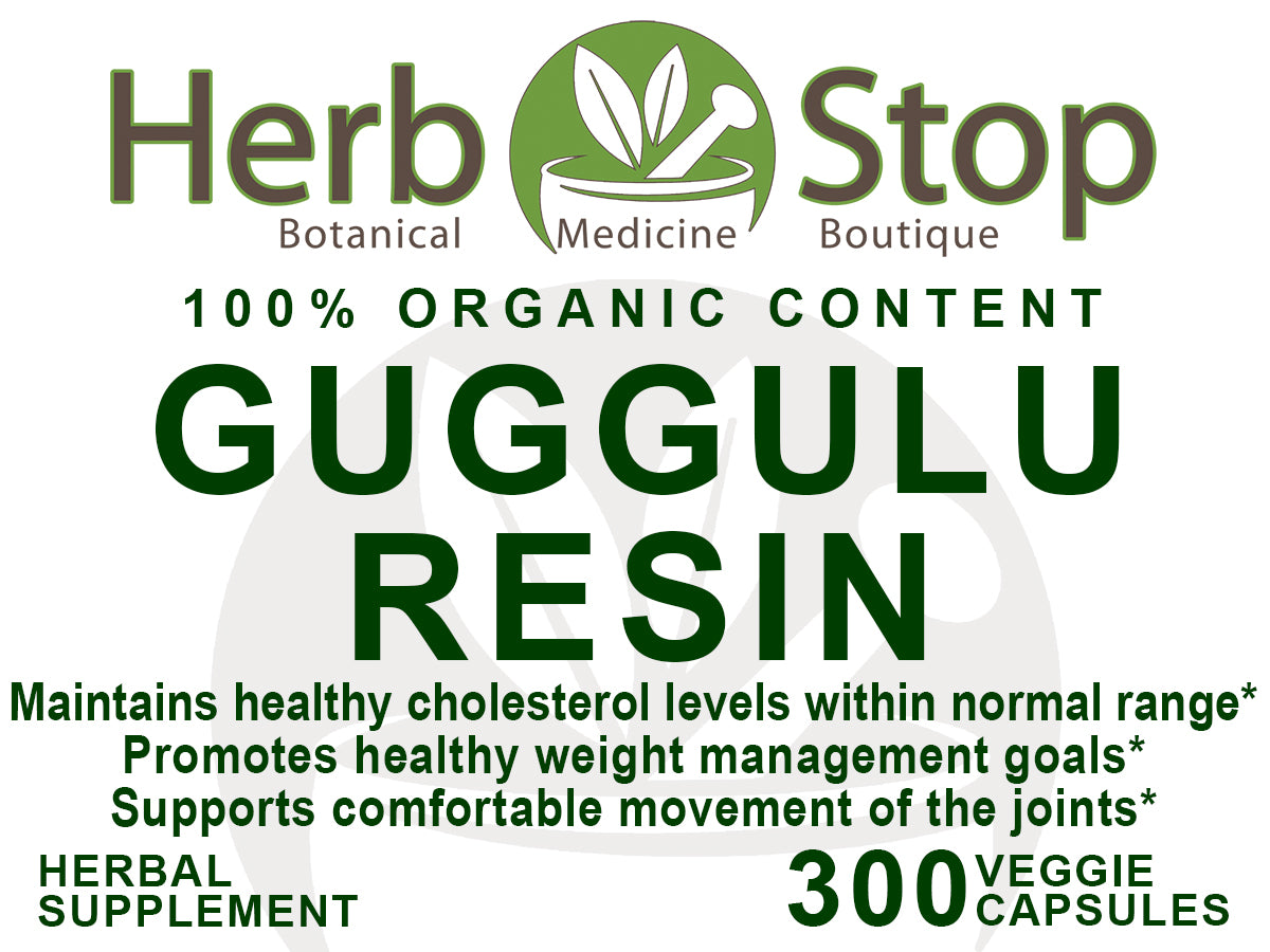 Guggulu Resin Capsules Label - Front