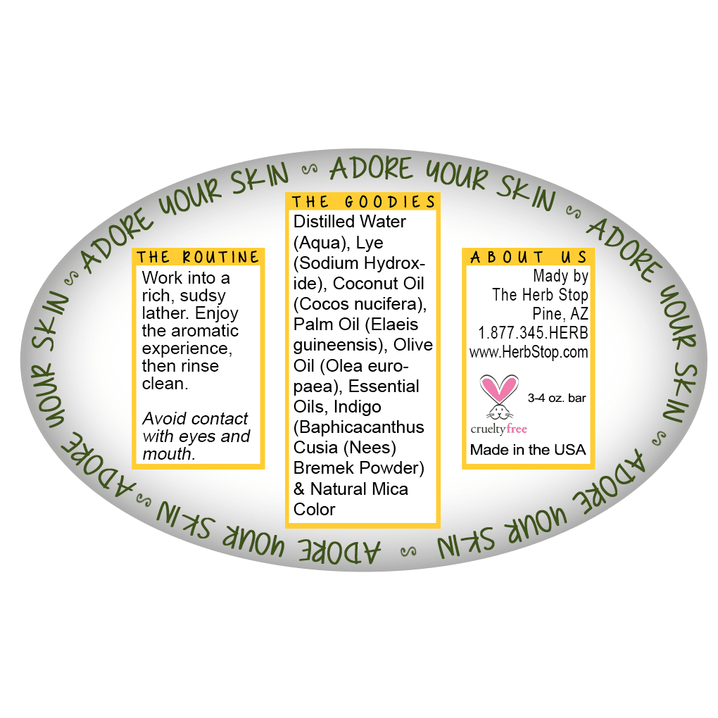 Handmade Mountain Air Soap Label - Back