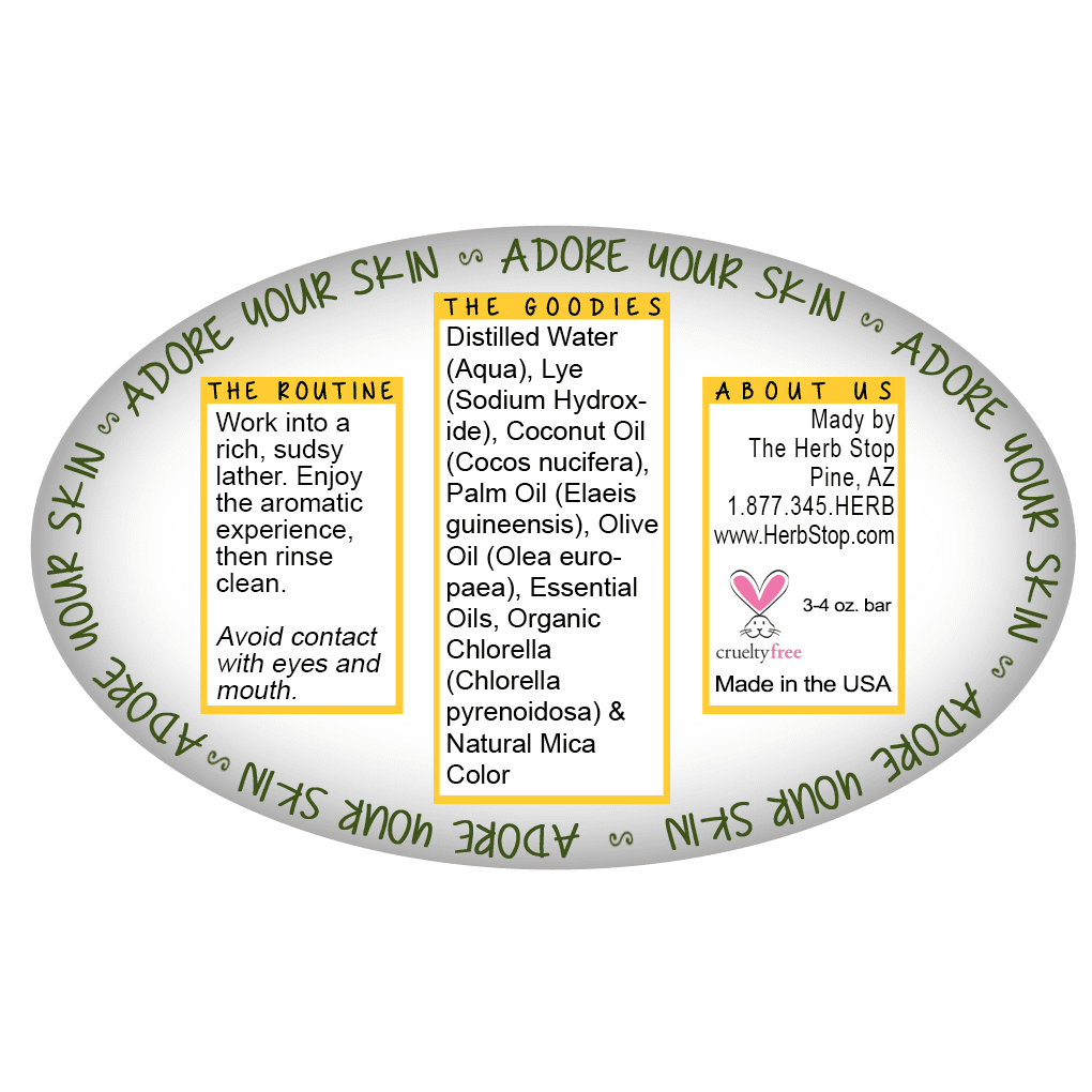 Handmade Pine-Strawberry Soap Label - Back