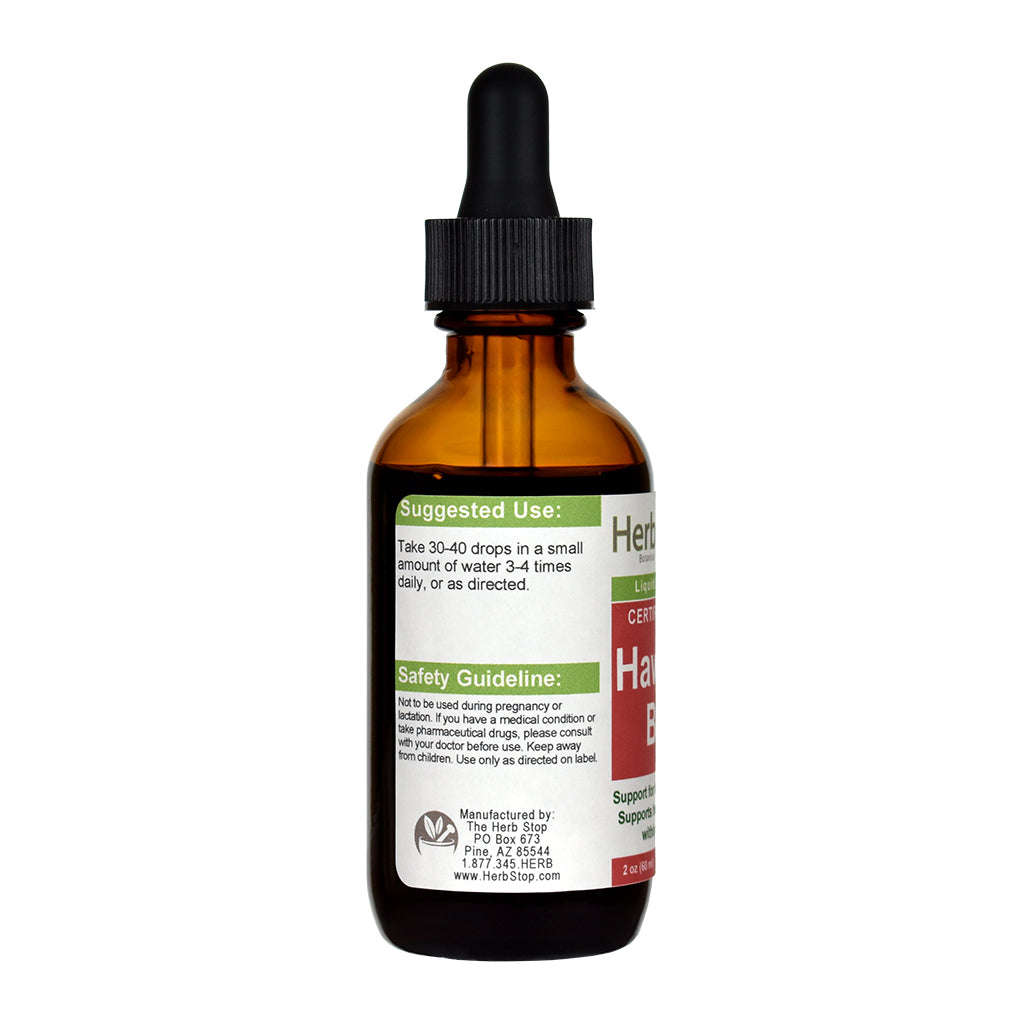 Organic Hawthorn Berry Liquid Extract 2 oz Bottle - Left