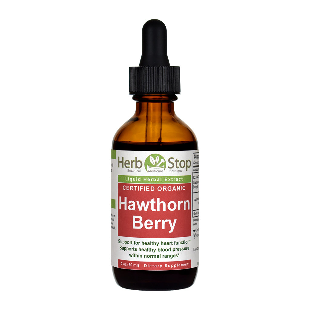 Organic Hawthorn Berry Liquid Extract 2 oz Bottle