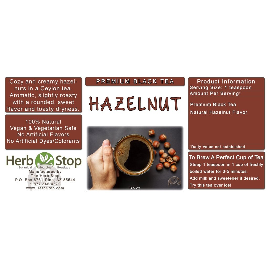 Hazelnut Loose Leaf Black Tea Label