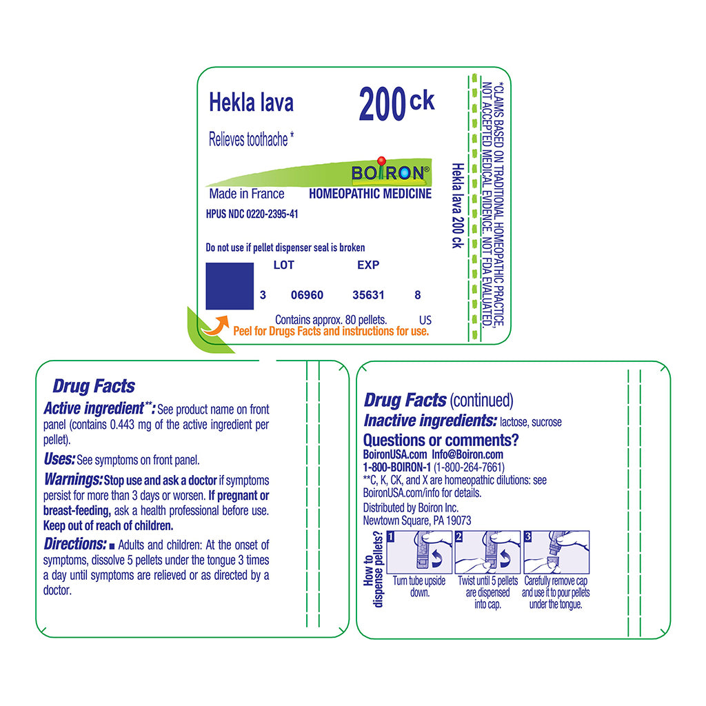 Hekla Lava 200ck by Boiron product label