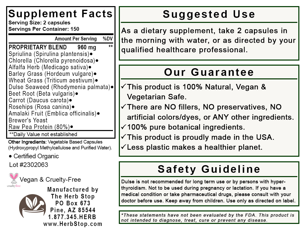 Herbal Vitamins Capsules Label - Back