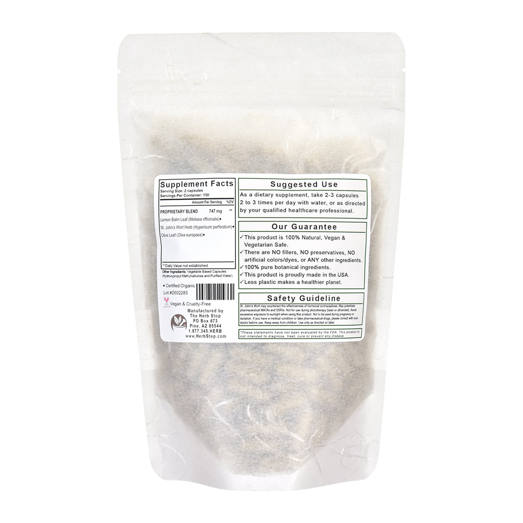 Herp-Eaz Capsules package with a label on a white background