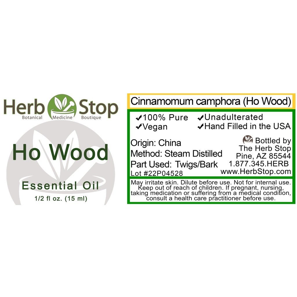 Ho Wood Essential Oil Label