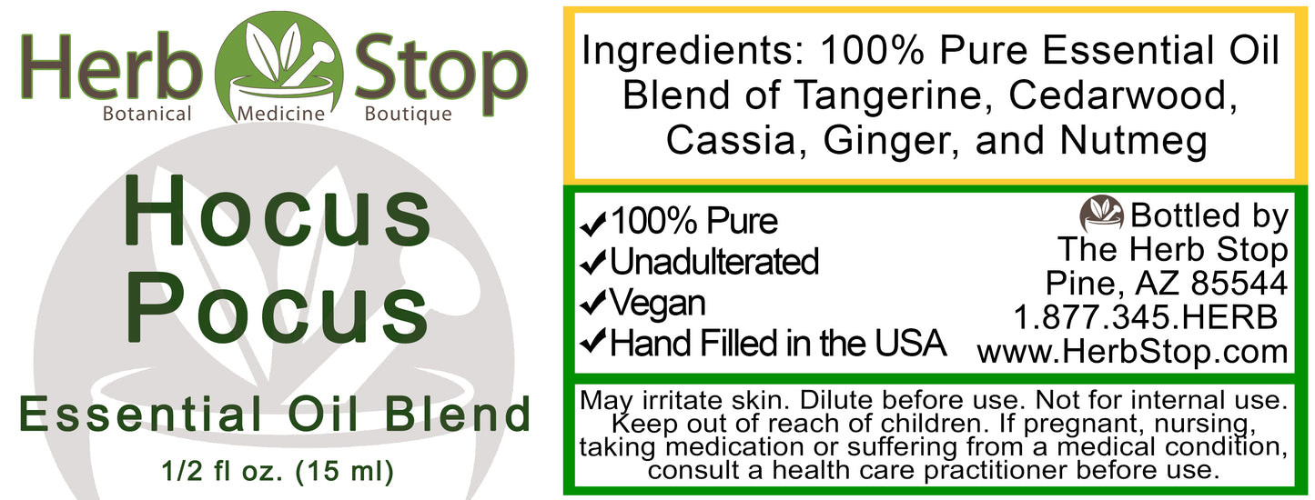 Hocus Pocus Essential Oil Blend Label