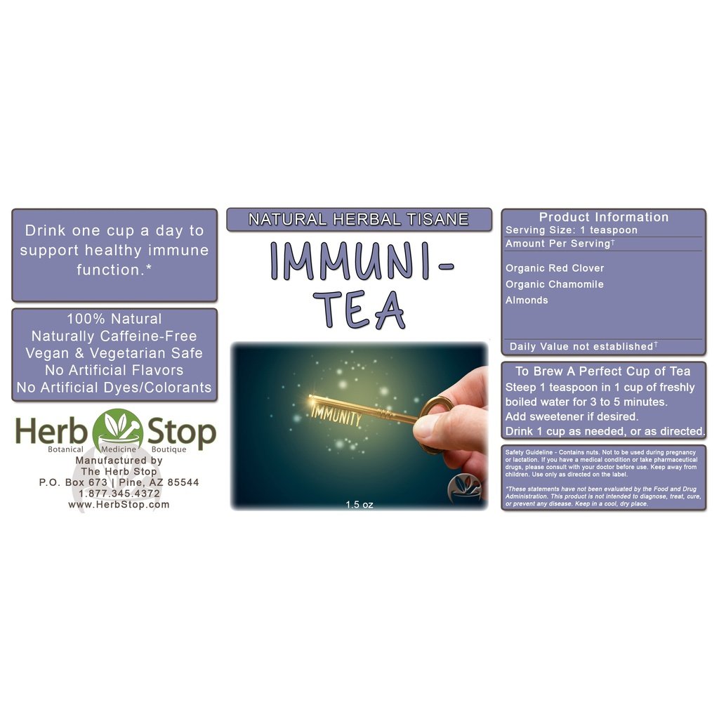 Immuni-Tea Loose Leaf Herbal Tea Label