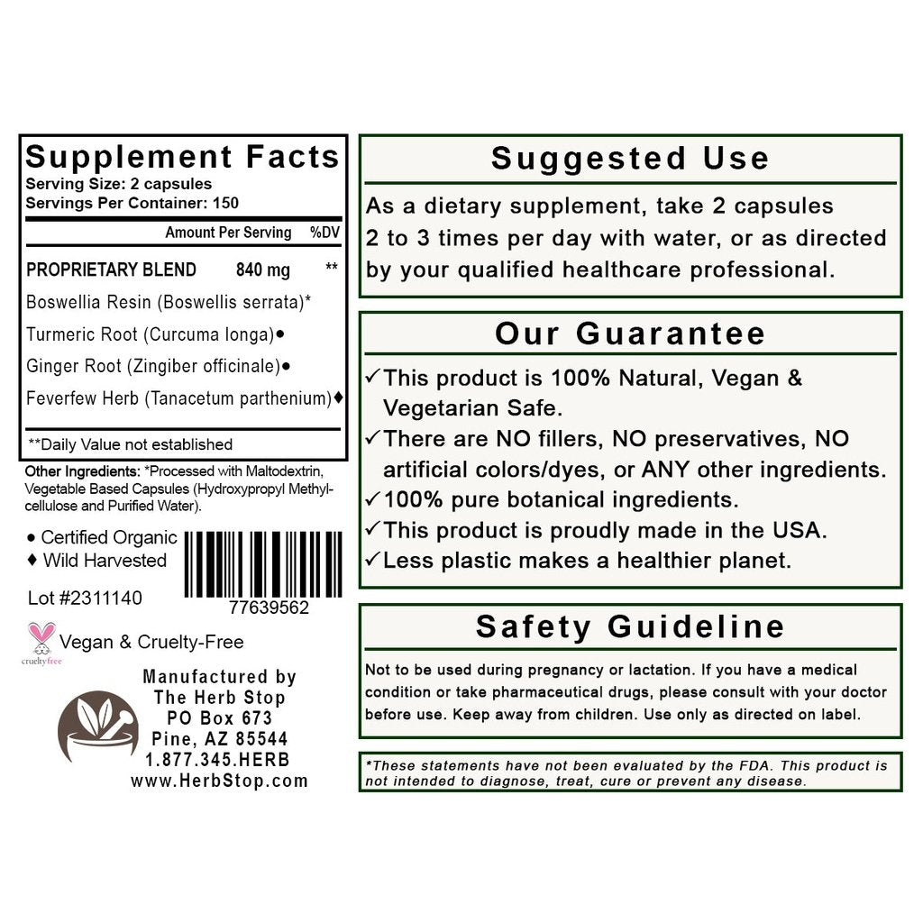 Infla-Eaz Capsules Label - Back