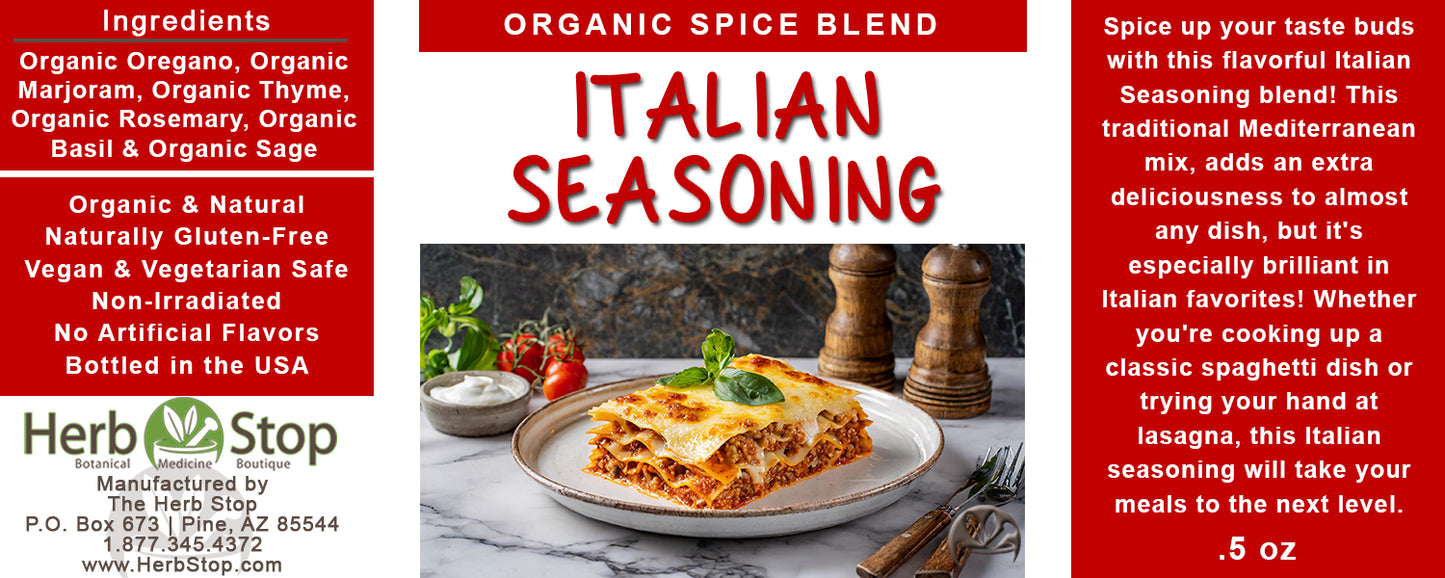 Organic Italian Seasoning Label