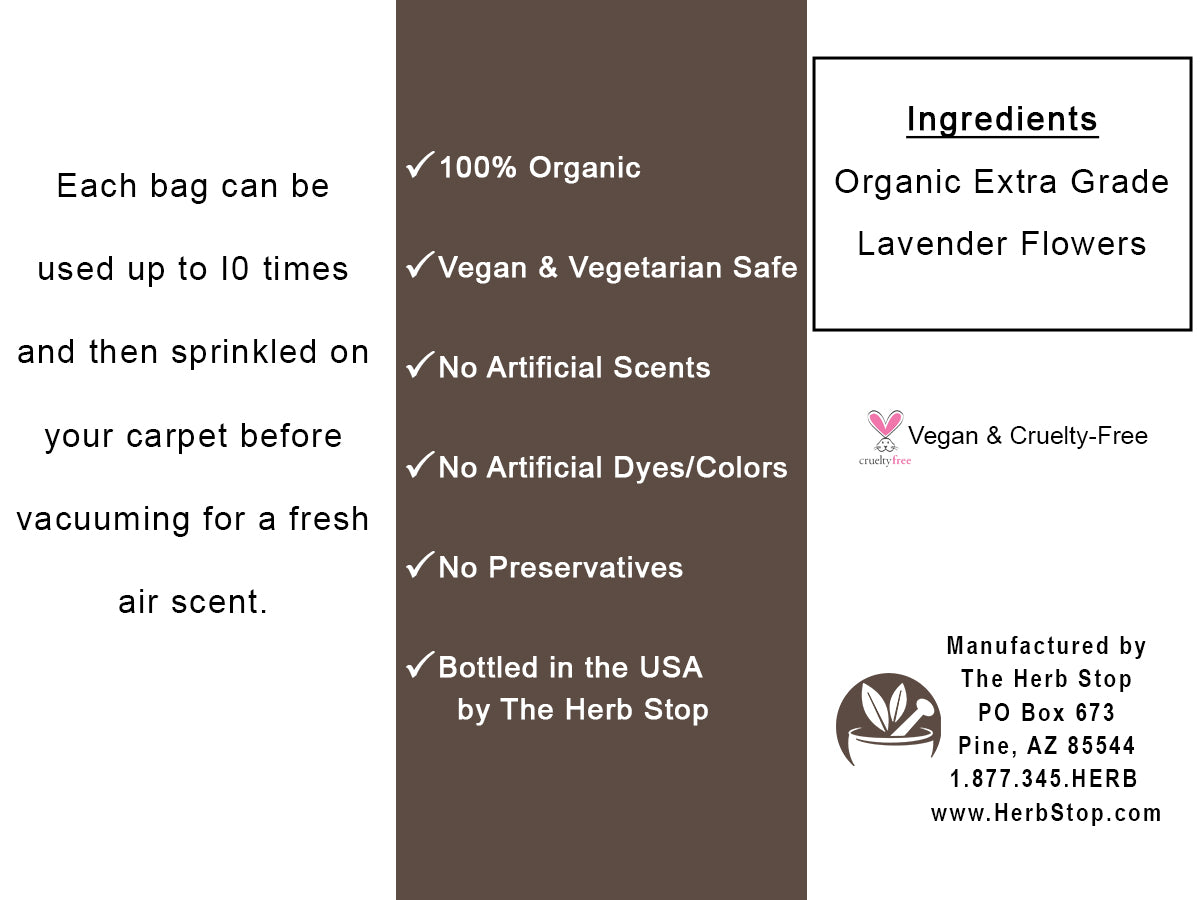 Organic Lavender Dryer Bags - Back Label