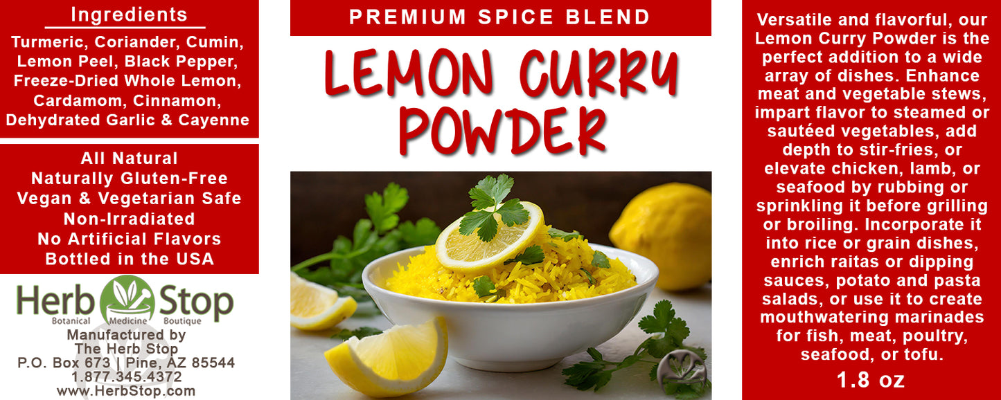 Lemon Curry Powder Label