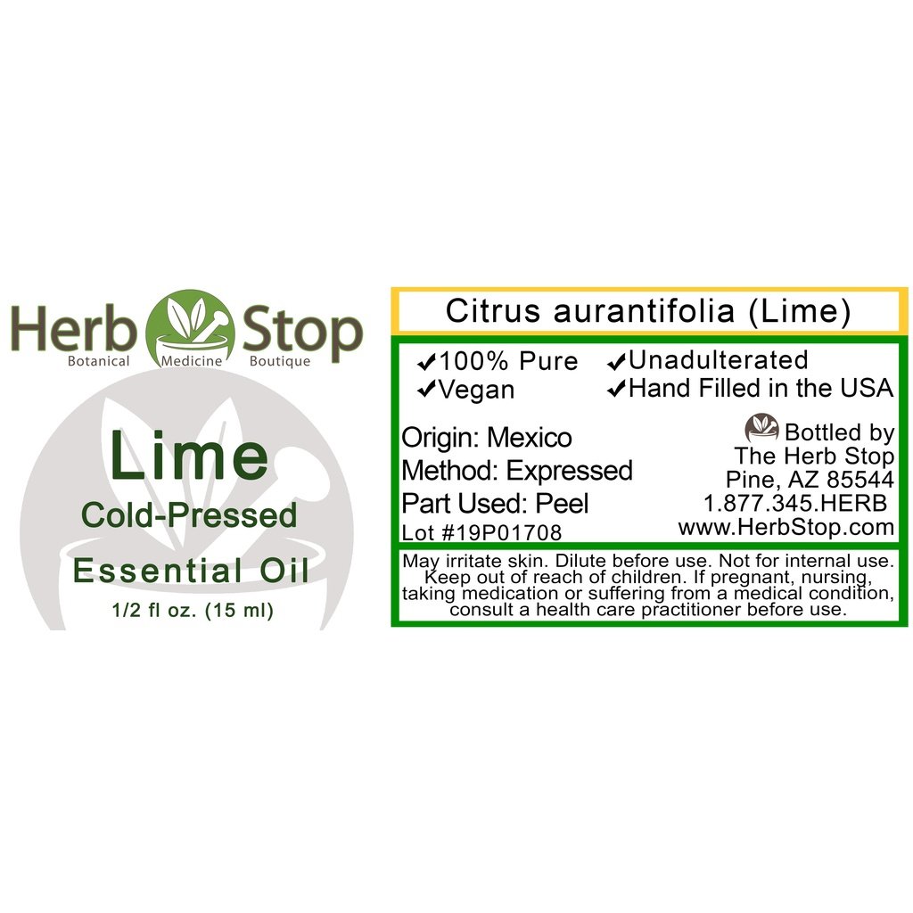 Lime Cold Pressed Essential Oil Label
