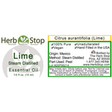 Lime Steam Distilled Essential Oil Label