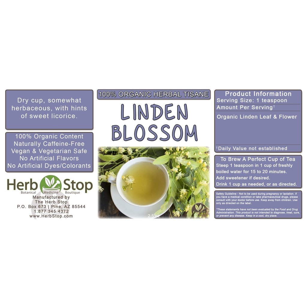 Linden Blossom Loose Leaf Herbal Tea Label