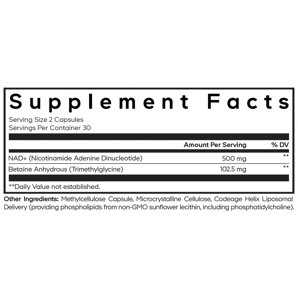 Liposomal NAD+ Eternal - Nicotinamide Adenine Dinucleotide by Codage - Label