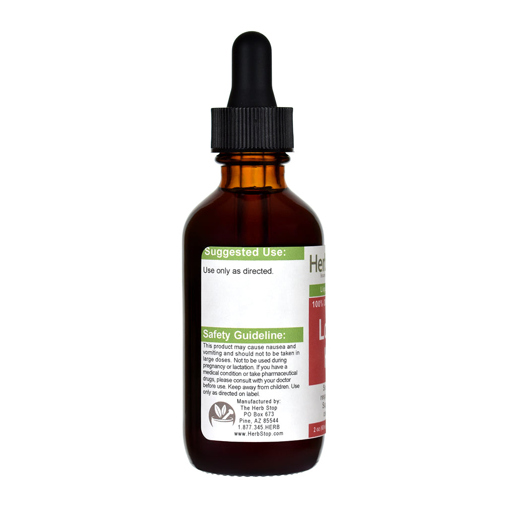 Organic Lobelia Herb Liquid Extract 2 oz Bottle - Left