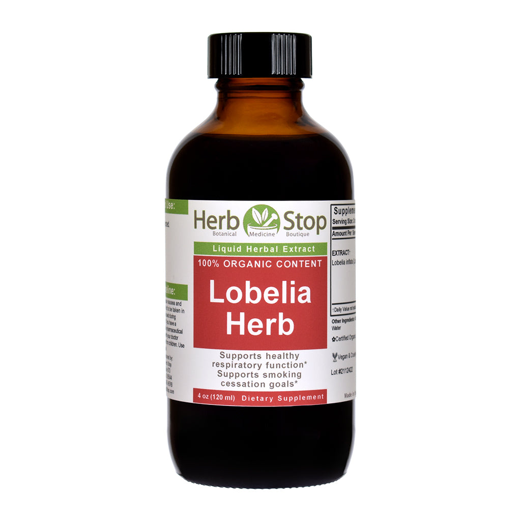 Organic Lobelia Herb Liquid Extract 4 oz Bottle