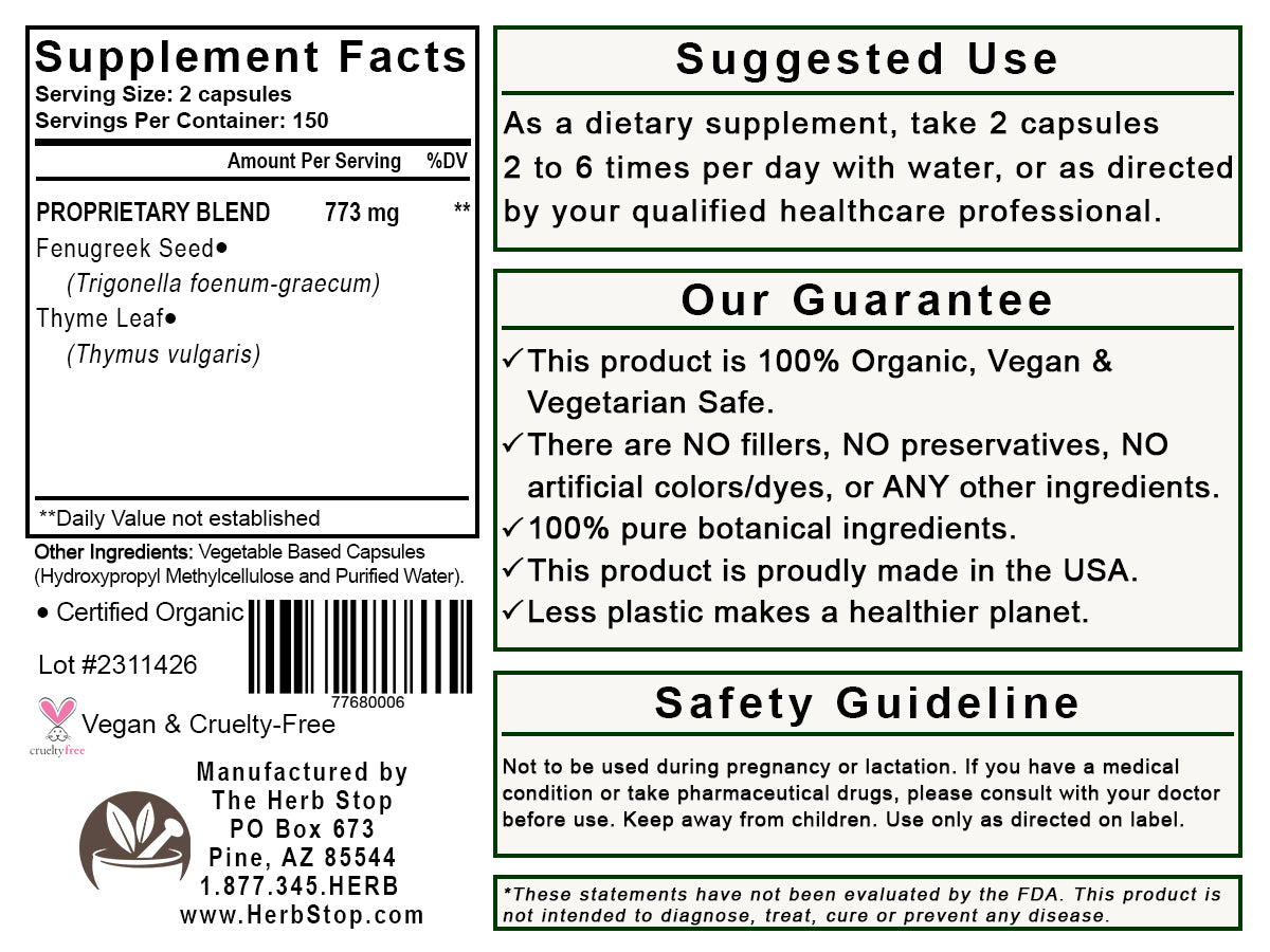 Lung Clear Capsules Label - Back