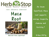 Organic Maca Root Powder Label - Front