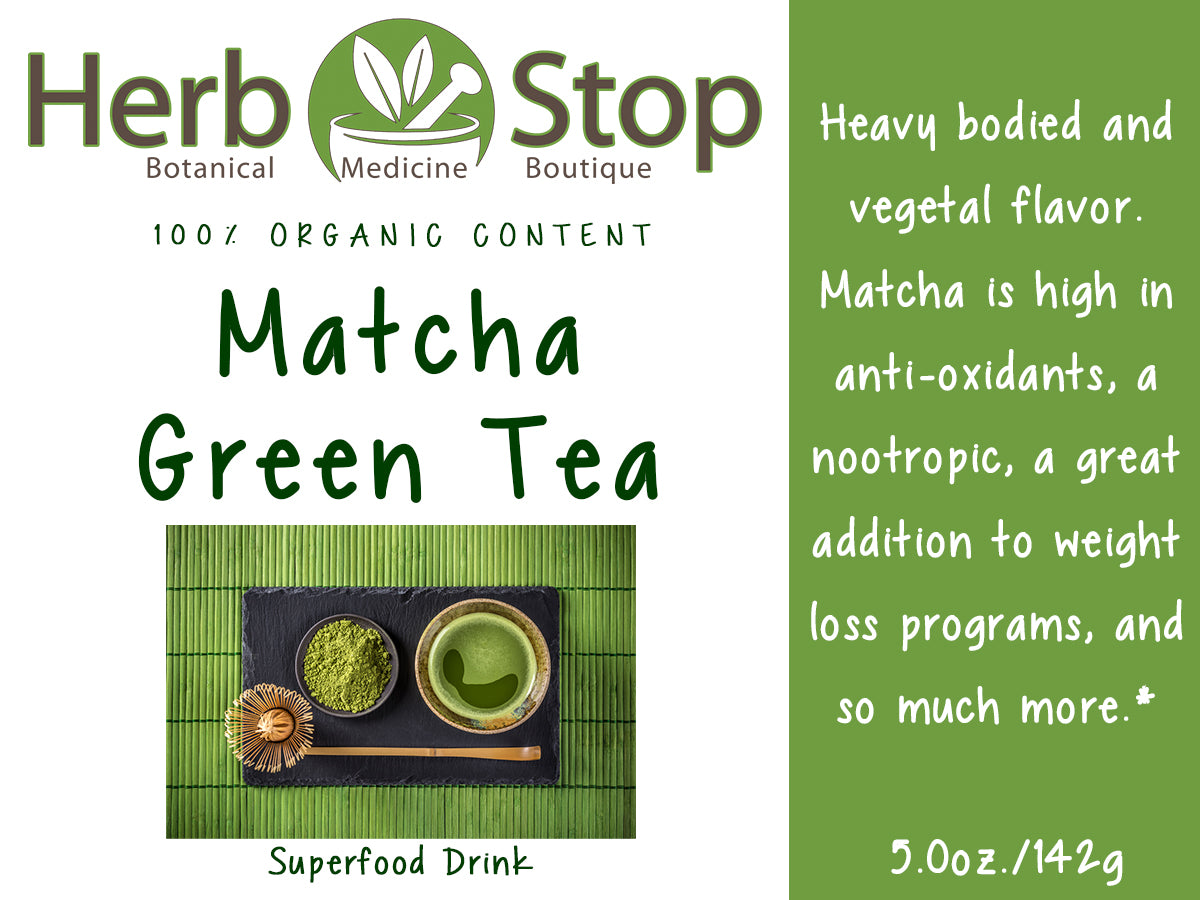 Organic Matcha Green Tea Powder - Label