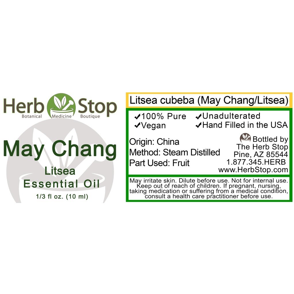 May Chang Essential Oil Label