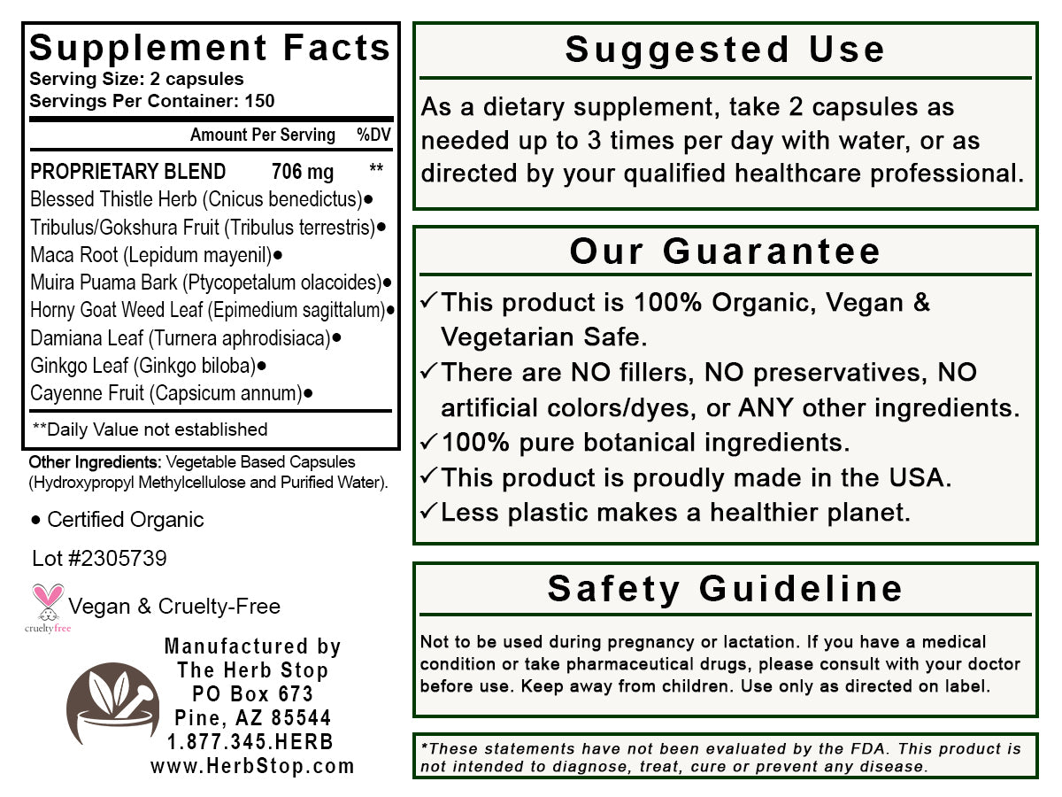 Men's Potency Capsules Label - Back