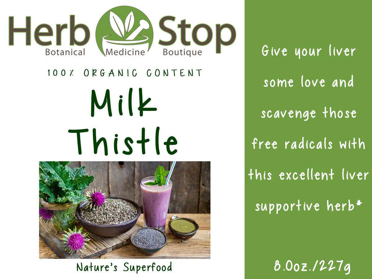 Organic Milk Thistle Seed Powder Label - Front
