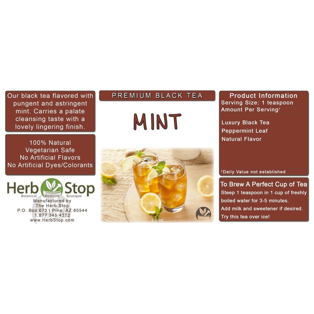 Mint Loose Leaf Black Tea Label