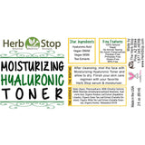 Moisturizing Hyaluronic Toner Label