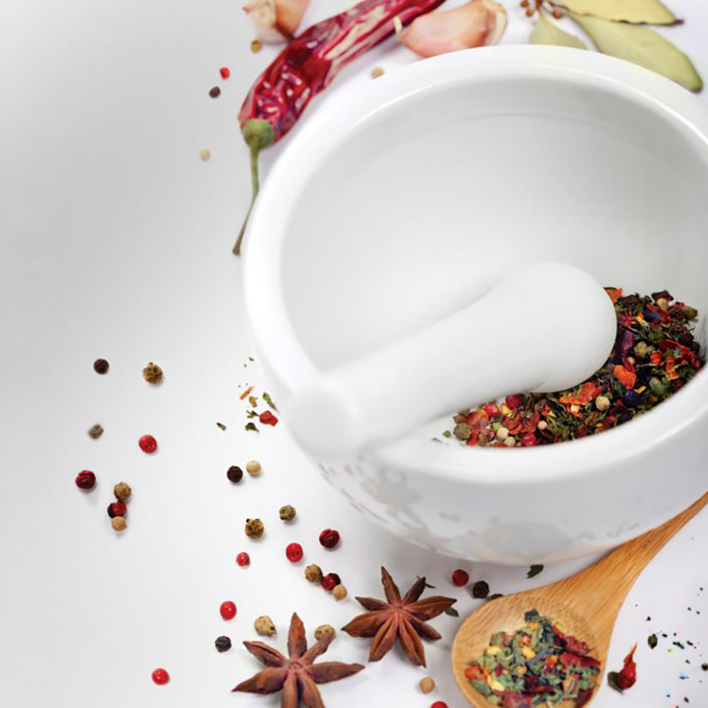 Mortar & Pestle - White Porcelain Round