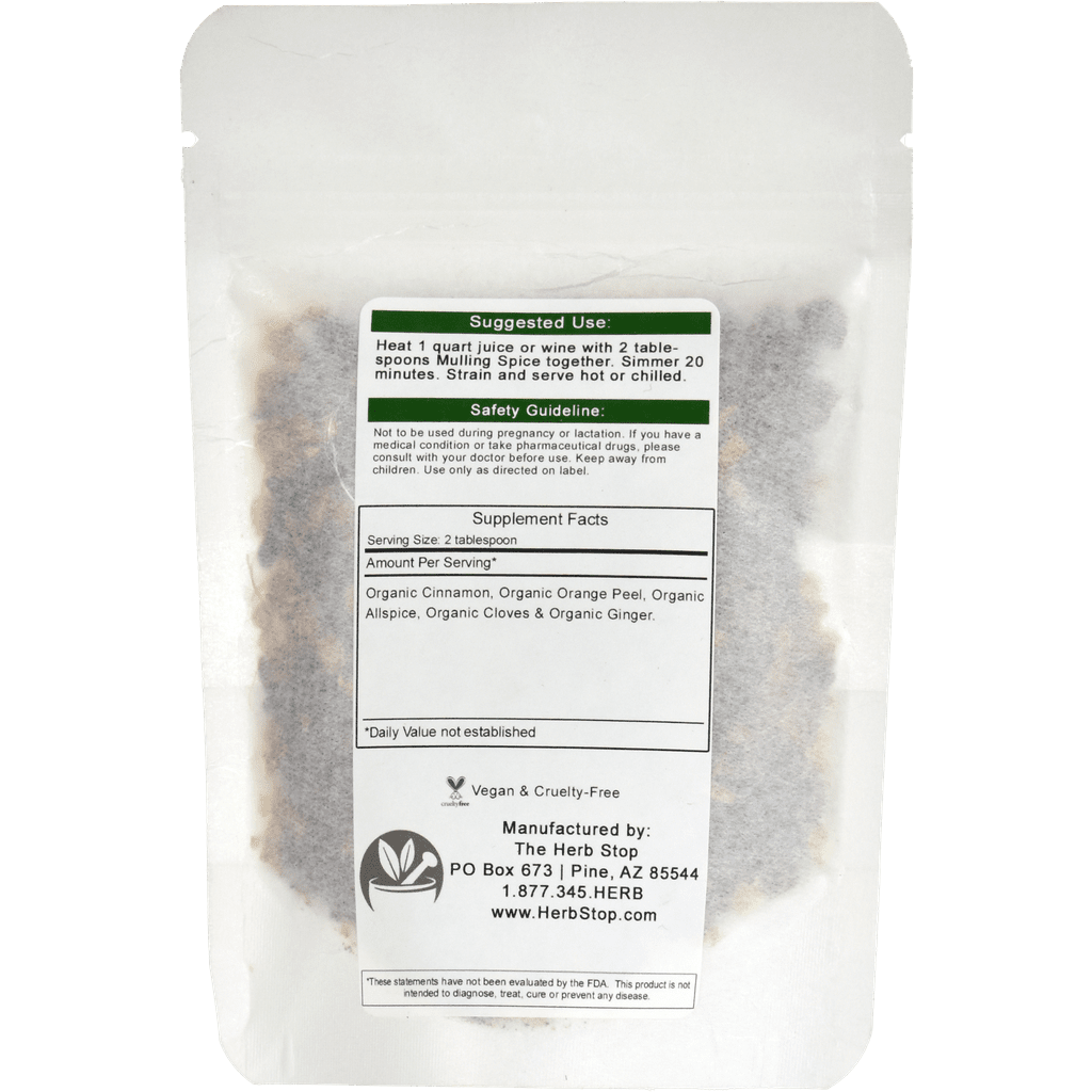 Organic Mulling Spice Bag - Back