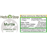 Myrtle Essential Oil Label