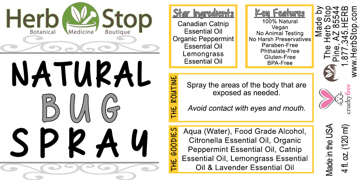 Natural Bug Spray Label