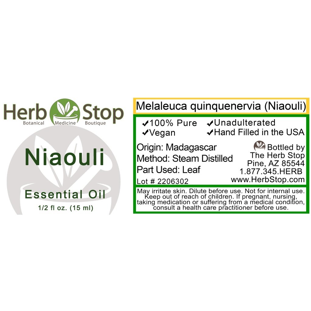 Niaouli Essential Oil Label