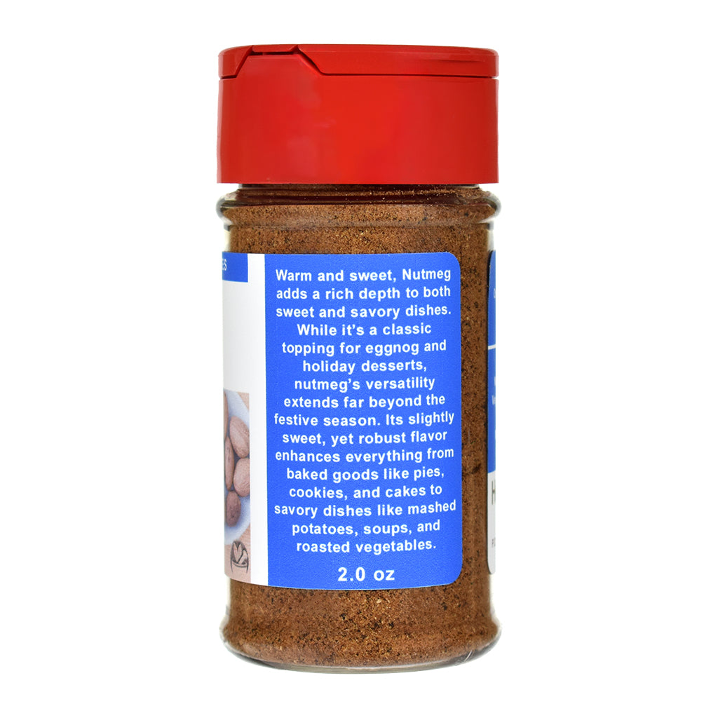 Organic Nutmeg Powder Spice Jar - Right Side
