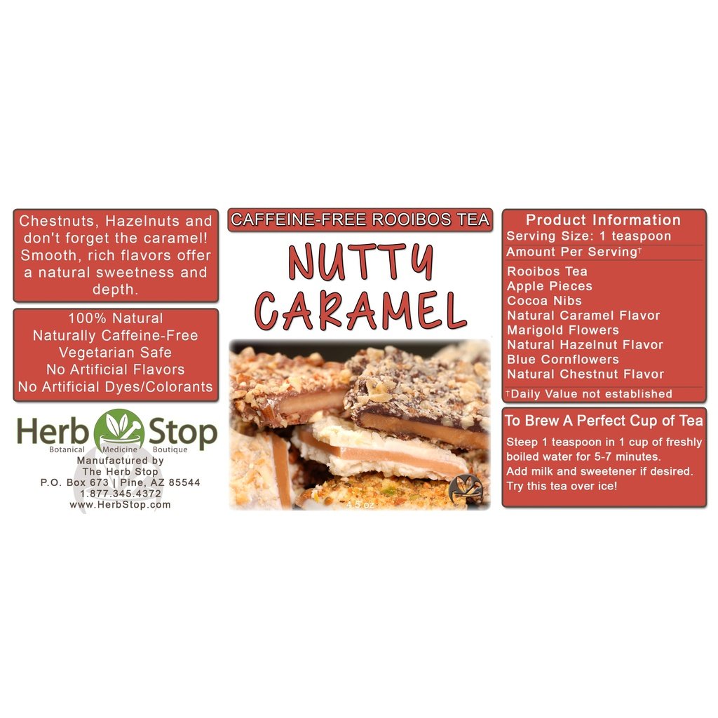 Nutty Caramel Loose Leaf Rooibos Tea Label