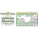 Oakmoss Absolute Essential Oil Label